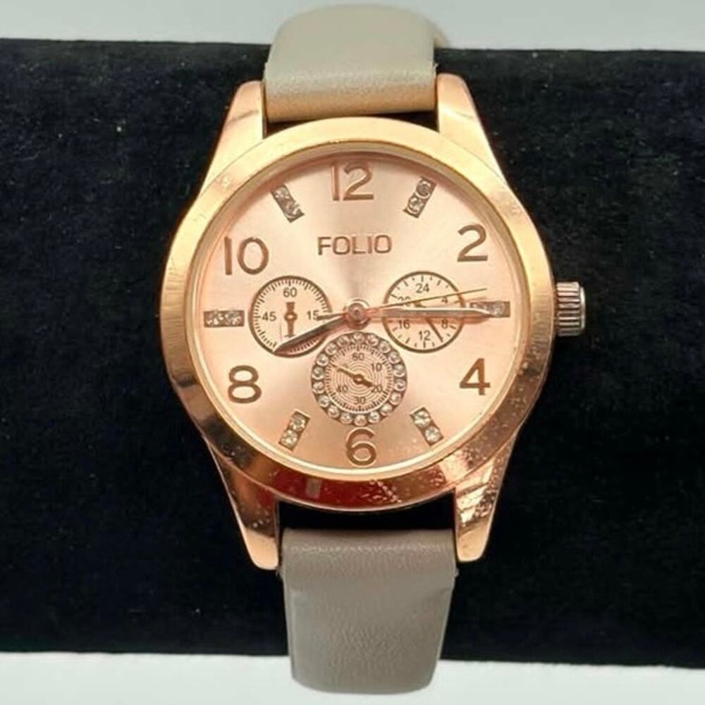 Rose Gold & Gray Folio Watch
